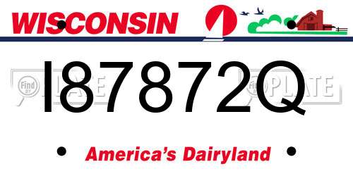 I87872Q Wisconsin License Plate