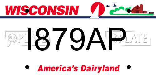 I879AP Wisconsin License Plate