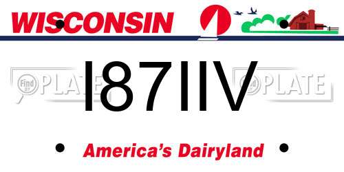 I87IIV Wisconsin License Plate