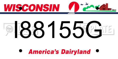 I88155G Wisconsin License Plate