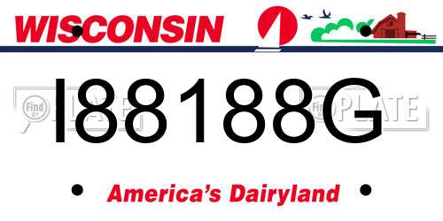I88188G Wisconsin License Plate
