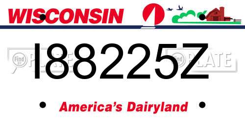 I88225Z Wisconsin License Plate