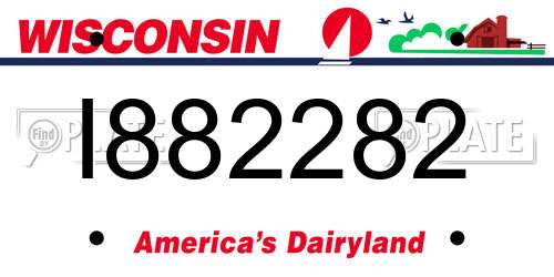 I882282 Wisconsin License Plate