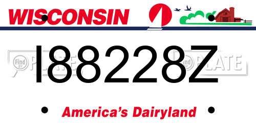 I88228Z Wisconsin License Plate