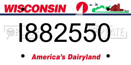 I882550 Wisconsin License Plate
