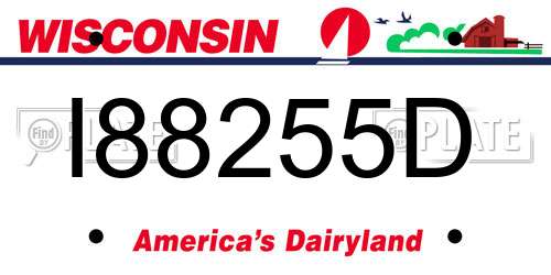 I88255D Wisconsin License Plate