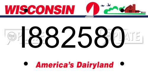 I882580 Wisconsin License Plate