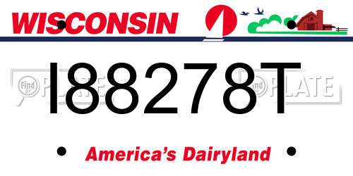 I88278T Wisconsin License Plate