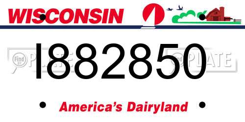 I882850 Wisconsin License Plate
