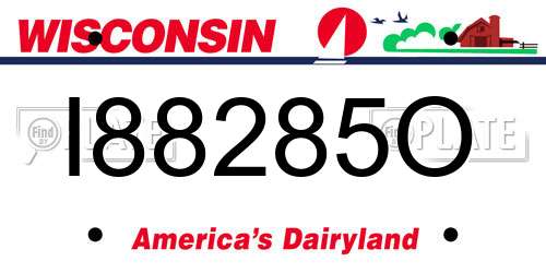 I88285O Wisconsin License Plate