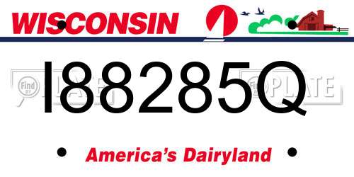 I88285Q Wisconsin License Plate