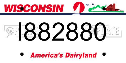 I882880 Wisconsin License Plate