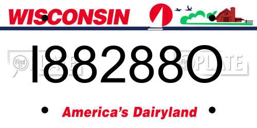 I88288O Wisconsin License Plate
