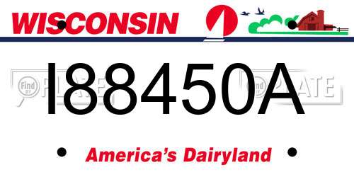 I88450A Wisconsin License Plate