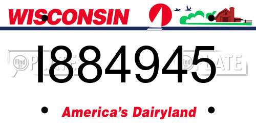 I884945 Wisconsin License Plate