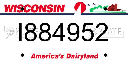 I884952 Wisconsin License Plate
