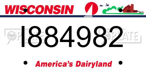 I884982 Wisconsin License Plate