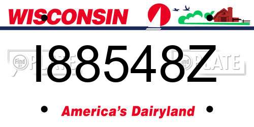 I88548Z Wisconsin License Plate