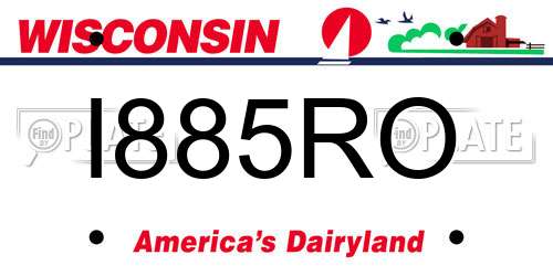 I885RO Wisconsin License Plate