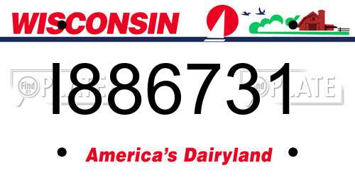 I886731 Wisconsin License Plate