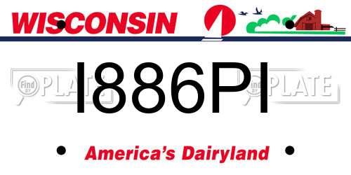 I886PI Wisconsin License Plate
