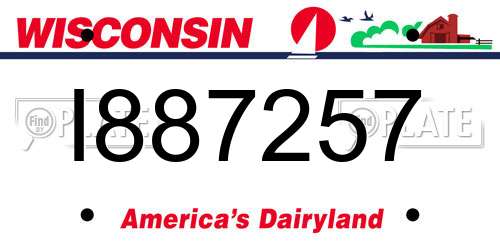 I887257 Wisconsin License Plate