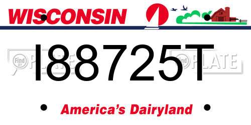 I88725T Wisconsin License Plate