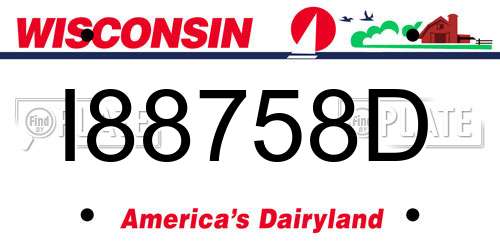 I88758D Wisconsin License Plate