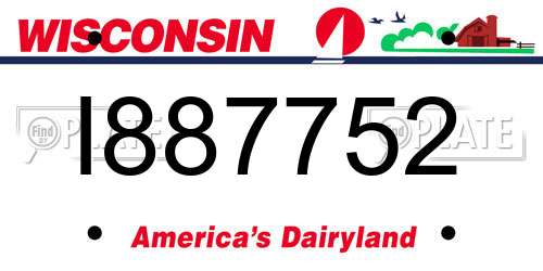 I887752 Wisconsin License Plate