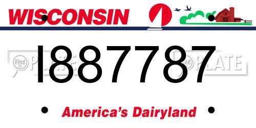 I887787 Wisconsin License Plate