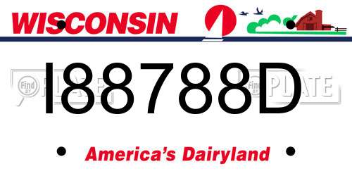 I88788D Wisconsin License Plate