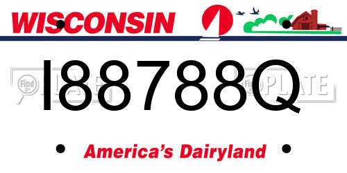 I88788Q Wisconsin License Plate