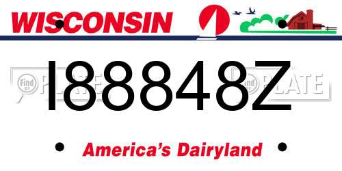 I88848Z Wisconsin License Plate