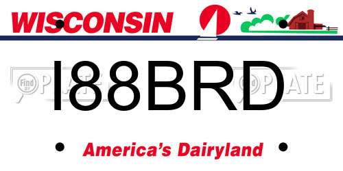 I88BRD Wisconsin License Plate