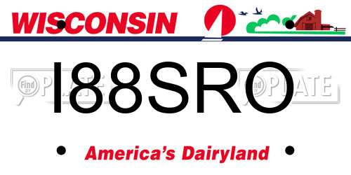 I88SRO Wisconsin License Plate
