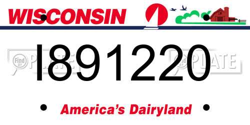 I891220 Wisconsin License Plate