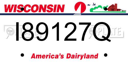 I89127Q Wisconsin License Plate