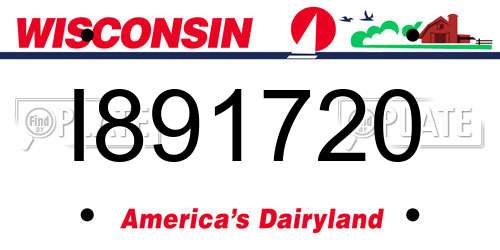 I891720 Wisconsin License Plate