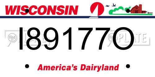 I89177O Wisconsin License Plate