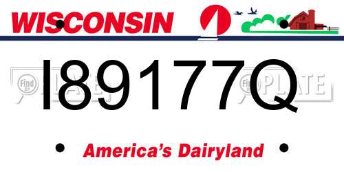I89177Q Wisconsin License Plate