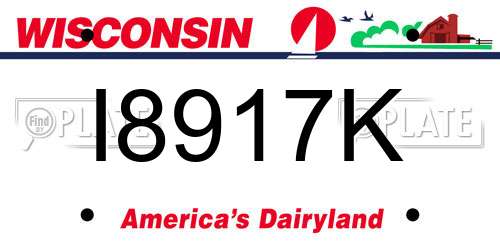 I8917K Wisconsin License Plate