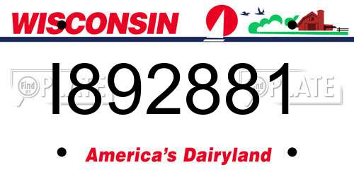I892881 Wisconsin License Plate