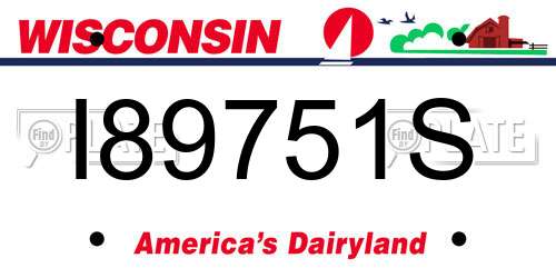 I89751S Wisconsin License Plate