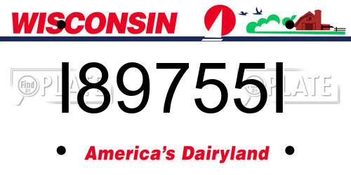 I89755I Wisconsin License Plate