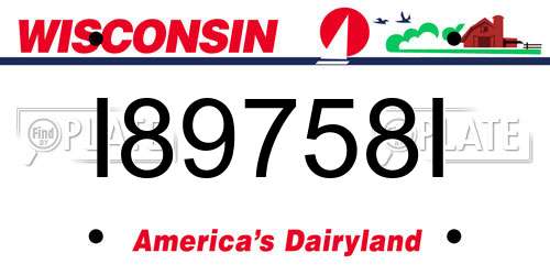 I89758I Wisconsin License Plate