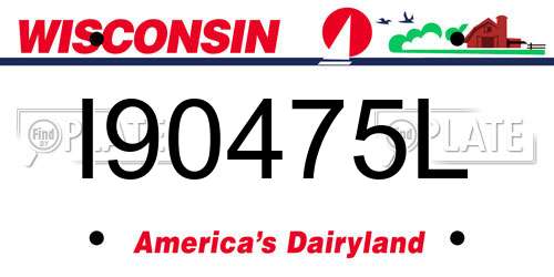 I90475L Wisconsin License Plate
