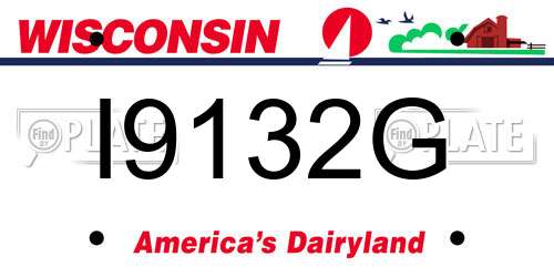 I9132G Wisconsin License Plate