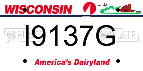 I9137G Wisconsin License Plate
