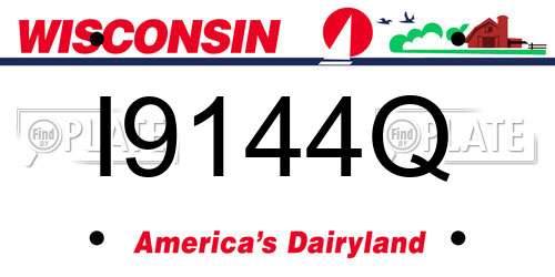 I9144Q Wisconsin License Plate