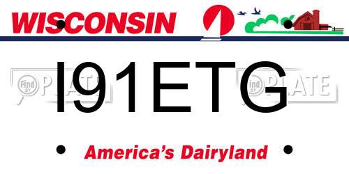 I91ETG Wisconsin License Plate